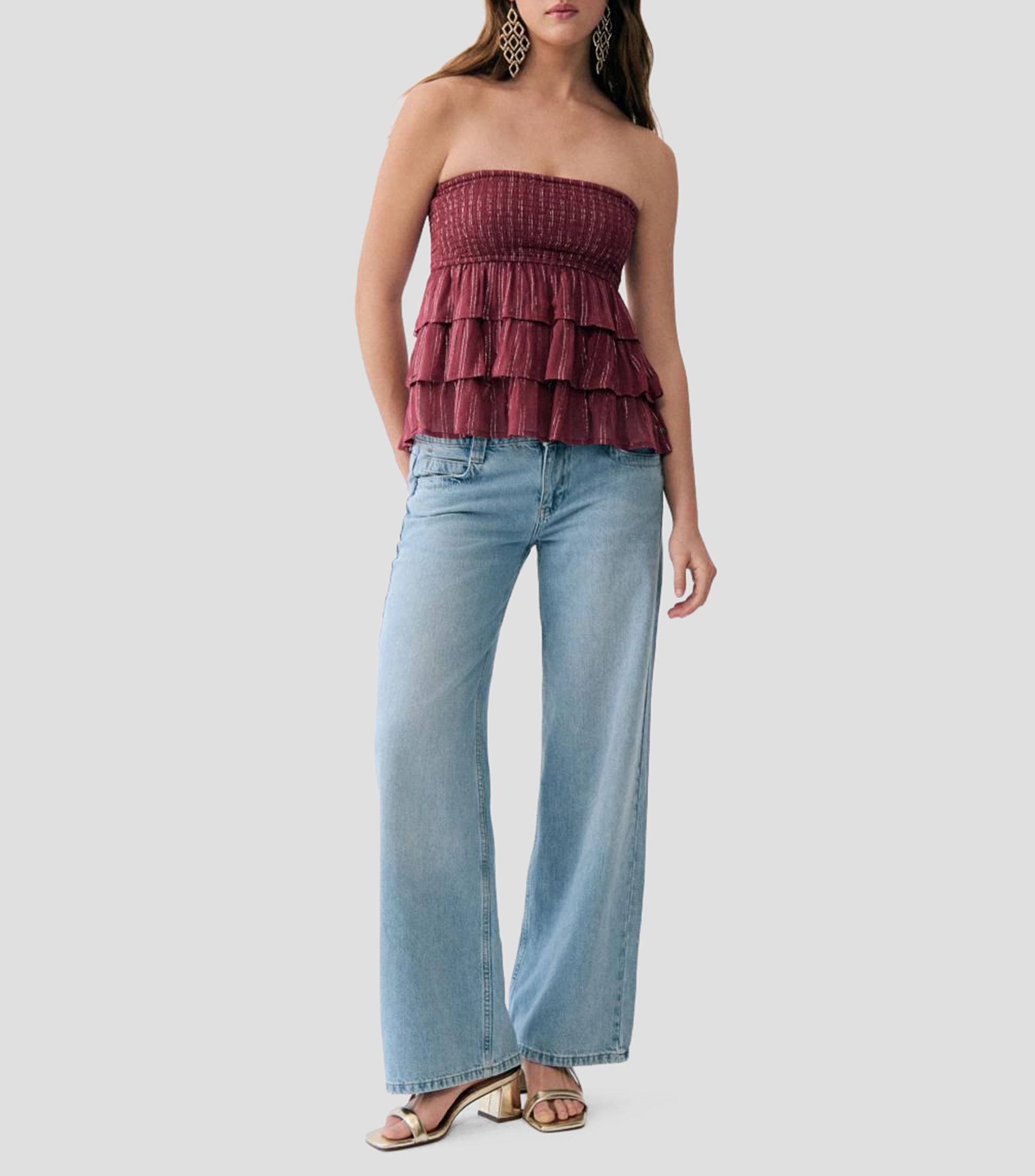 Blusa fantasía sin mangas Mujer